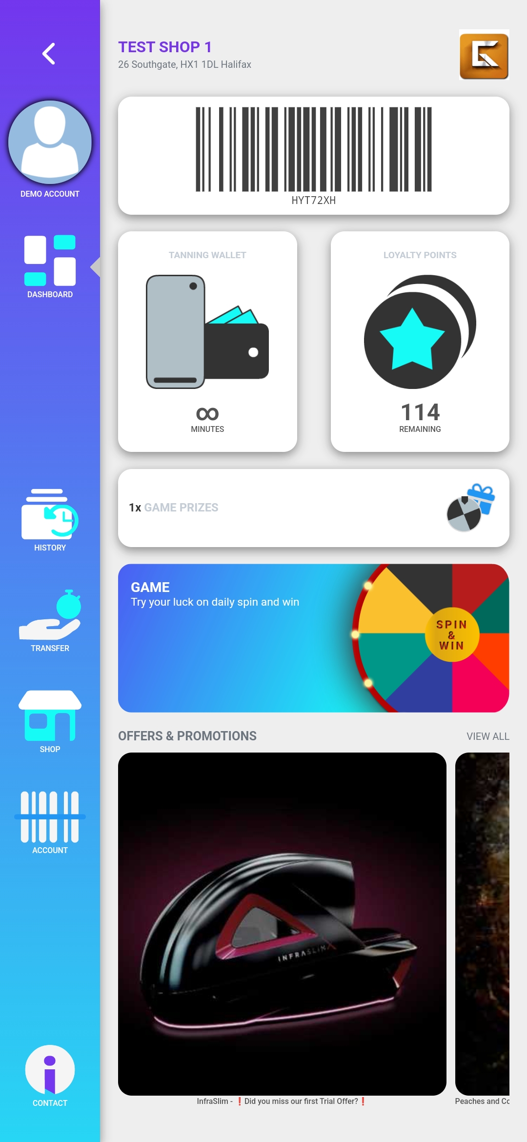 The Beach House app on mobile showing booking screen