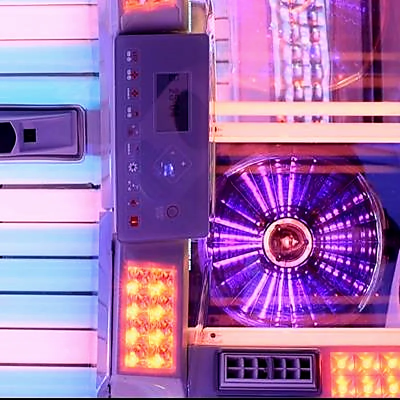 Clean studio corridor and private tanning rooms